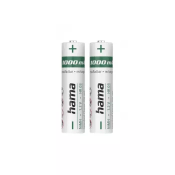 Hama batterie ricaricabili NiMH, AAA Micro, 1000 mAh, 1,2 V, pronte all'uso, 2 pezzi