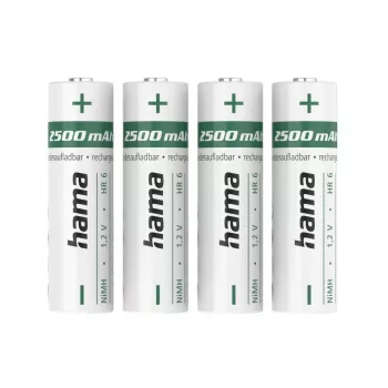 Hama batterie ricaricabili NiMH, AA Mignon, 2500 mAh, 1,2 V, 4 pezzi
