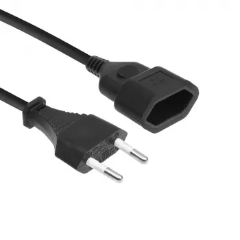 Cavo di alimentazione connettore maschio Euro - connettore femmina Euro nero 0,2 m ACT AK5246