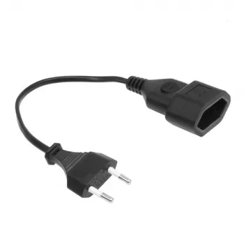 Cavo di alimentazione connettore maschio Euro - connettore femmina Euro nero 0,2 m ACT AK5246