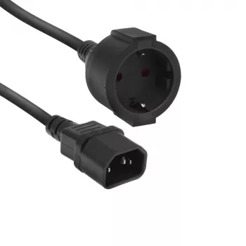 Cavo di alimentazione ACT C14 CEE 7/3 nero 0,2 m 250 V 5 A
