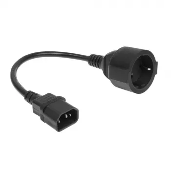 Cavo di alimentazione ACT C14 CEE 7/3 nero 0,2 m 250 V 5 A