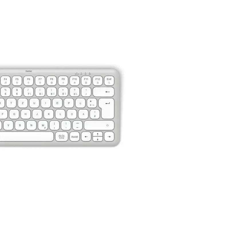 Hama WK-500 tastiera multi-dispositivo, compatta, wireless RF + Bluetooth, QWERTZ tedesco, bianca