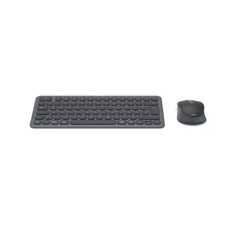 Hama WKM-500 Multi-Device set tastiera e mouse wireless, compatto, QWERTZ tedesco, nero