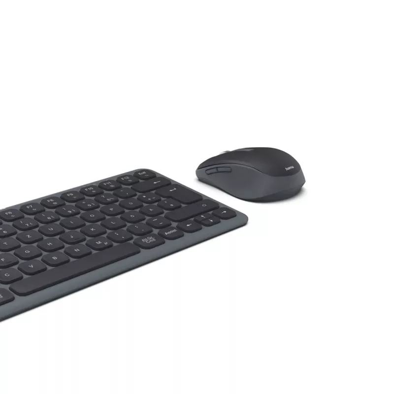 Hama WKM-500 Multi-Device set tastiera e mouse wireless, compatto, QWERTZ tedesco, nero