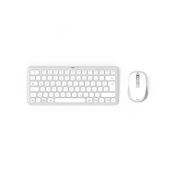 Hama WKM-500 Tastiera e mouse con Home USB + RF Wireless + Bluetooth QWERTZ Tedesca grigio, bianco