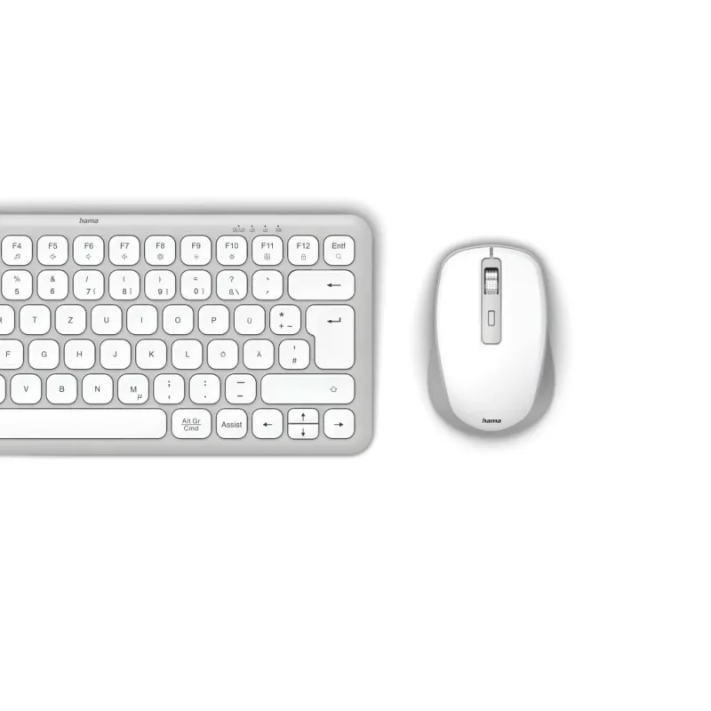 Hama WKM-500 Tastiera e mouse con Home USB + RF Wireless + Bluetooth QWERTZ Tedesca grigio, bianco