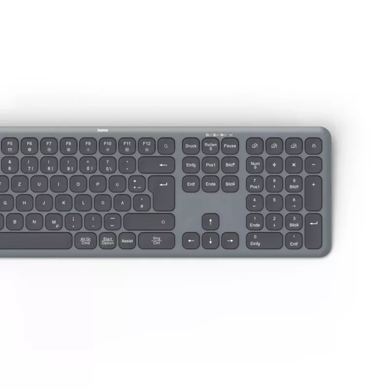 Hama WK-550 Tastiera Home/Office RF Wireless + Bluetooth QWERTZ Tedesca nero, grigio scuro
