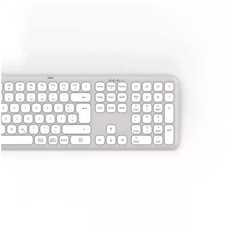 Hama WK-550 Tastiera Home/Office RF Wireless + Bluetooth QWERTZ Tedesca grigio, bianco