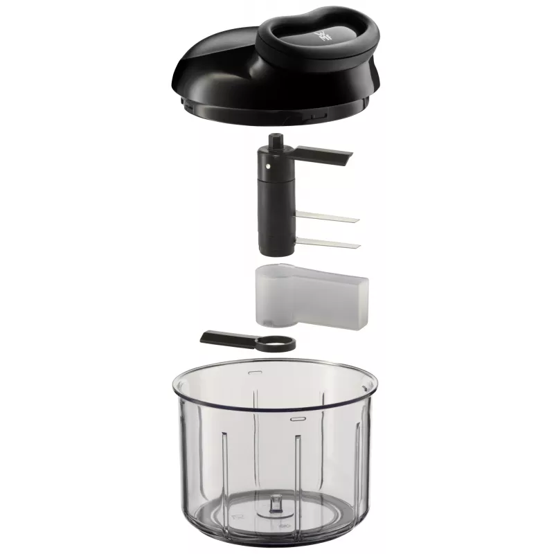 WMF Gourmet 18.7678.6040 tritatutto manuale nero, trasparente