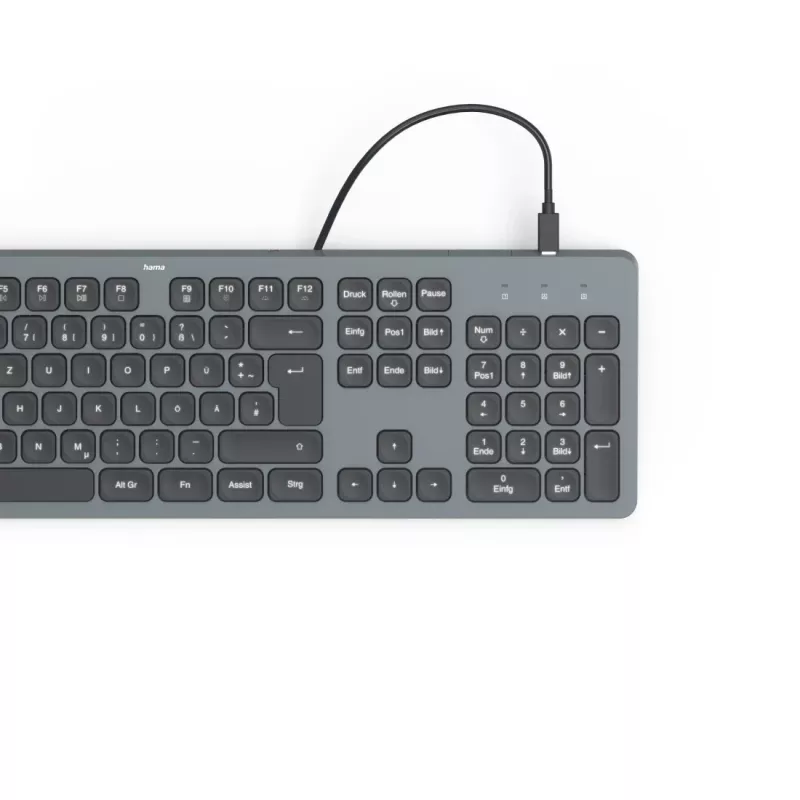 Hama CK-400 Tastiera Home/Office USB QWERTZ Tedesca nero, grigio scuro