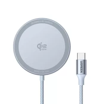 UGREEN MagFlow W753 Qi2 stazione di ricarica wireless magnetica, 25 W, argento