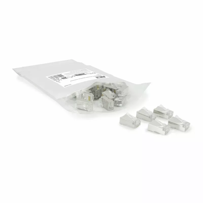 ACT CAT6A pass-through connettore modulare RJ45 schermato contatti dorati argento trasparente