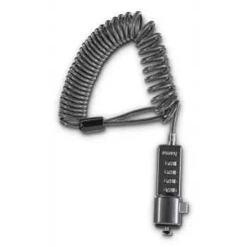 Hama cavo di sicurezza portatile antracite 2 m