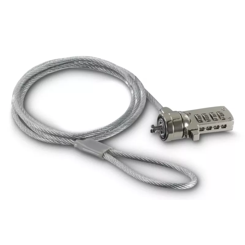 Hama Light lucchetto per laptop, combinazione a 4 cifre, acciaio al carbonio, argento