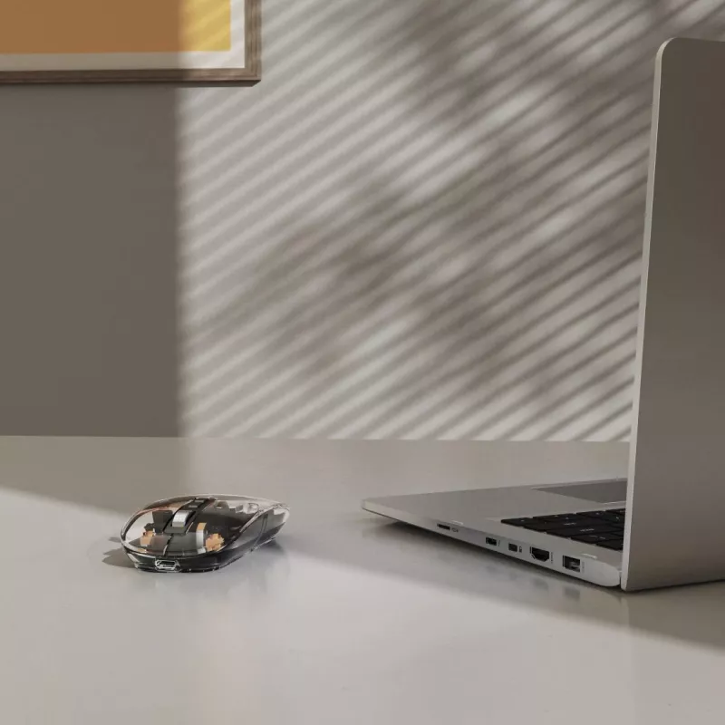 Hama WM-600 Multi-Device mouse, wireless RF + Bluetooth, piatto, 6 tasti, trasparente