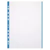ELBA 971619-04 busta porta documenti, DIN A4, PP, 0,09 mm, bordo colorato, aperta in alto, con foratura europea, trasparente/blu