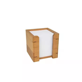 WEDO 61 707 scatola portanote in bambù con 900 fogli, 90 x 90 mm