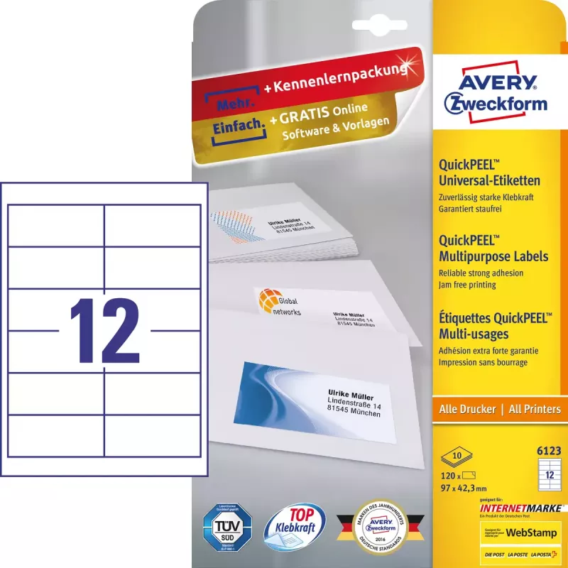 Etichette Avery 6123 bianco