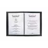 Sigel SM115 cartella menu A5, nera, plastica, con 2 buste doppie trasparenti