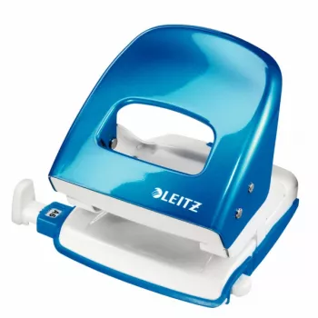 Leitz perforatrice WOW 5008 metallo 2 fori / 30 fogli, 30 fogli, blu, 8 cm, 5,5 mm, 107 x 137 x 100 mm, 10 anno/i