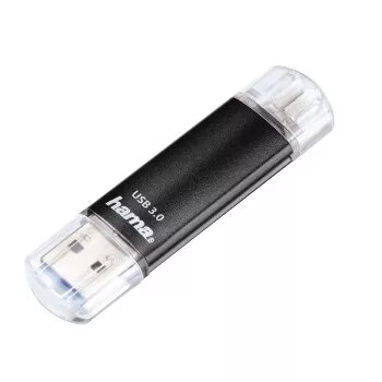 Hama Laeta Twin Chiavetta USB, USB 3.0, 128 GB, 40 MB/s, nero