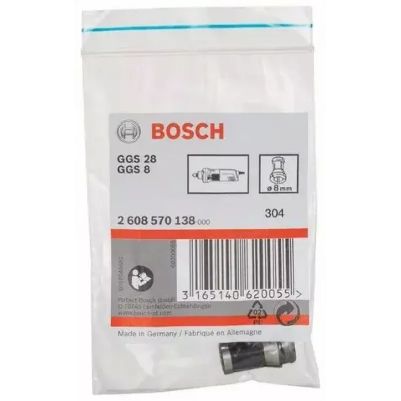 Bosch 2608570138 pinza di serraggio, 8 mm, per GGS 28 CE
