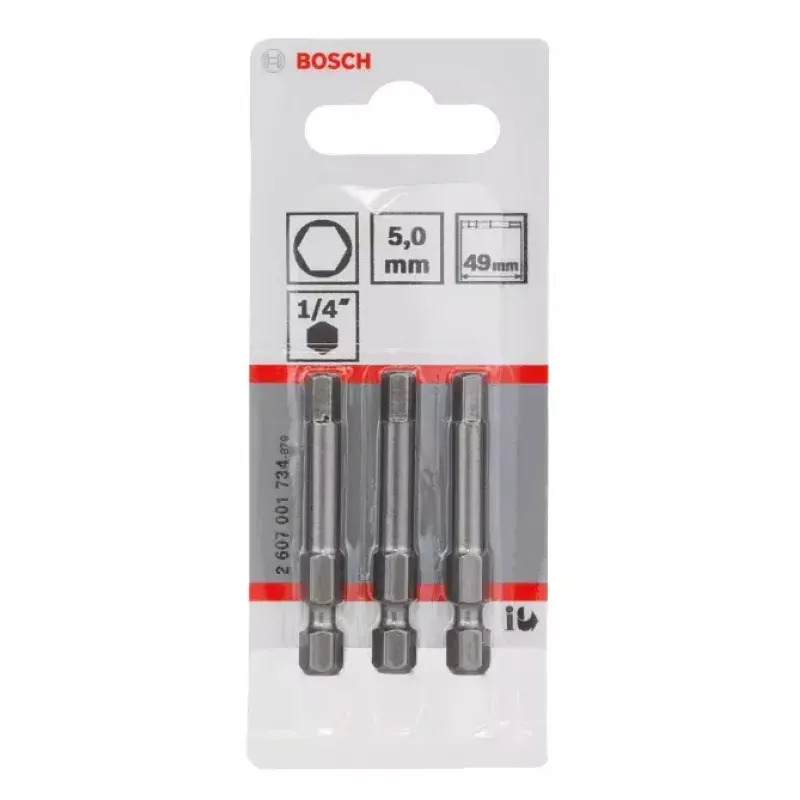 Punta per avvitatore Bosch 2607001734 extra dura 3 pz. Hex 5 mm