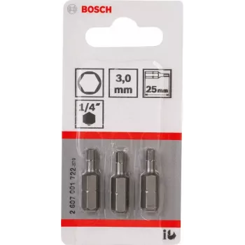 Punta per avvitatore Bosch 2607001722 extra dura Hex 3 mm 25 mm 3 pz.