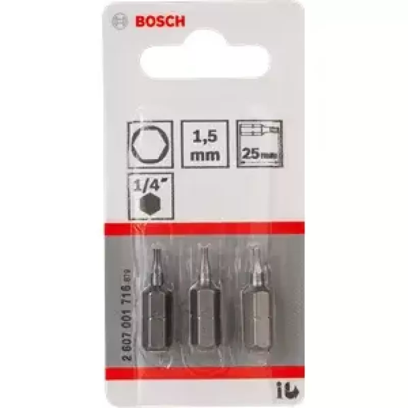 Bosch 2 607 001 716 punte per avvitatore 3 pz.
