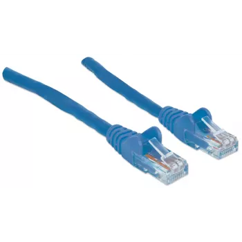 Intellinet cavo patch di rete, Cat6, 20 m, blu, CCA, U/UTP, PVC, RJ45, contatti dorati, senza linguetta, guaina antikink, garanzia a vita