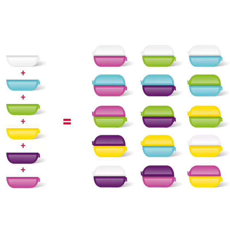 Contenitore per alimenti EMSA Variabolo 509388 rettangolare set multicolore 6 pz.