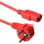Cavo di alimentazione ACT spina CEE 7/7 (angolare) - C13 rosso 1,8 m