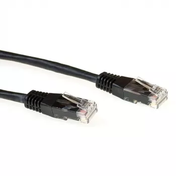 ACT nero 0,5 metri LSZH U/UTP CAT6A cavo patch con connettori RJ45