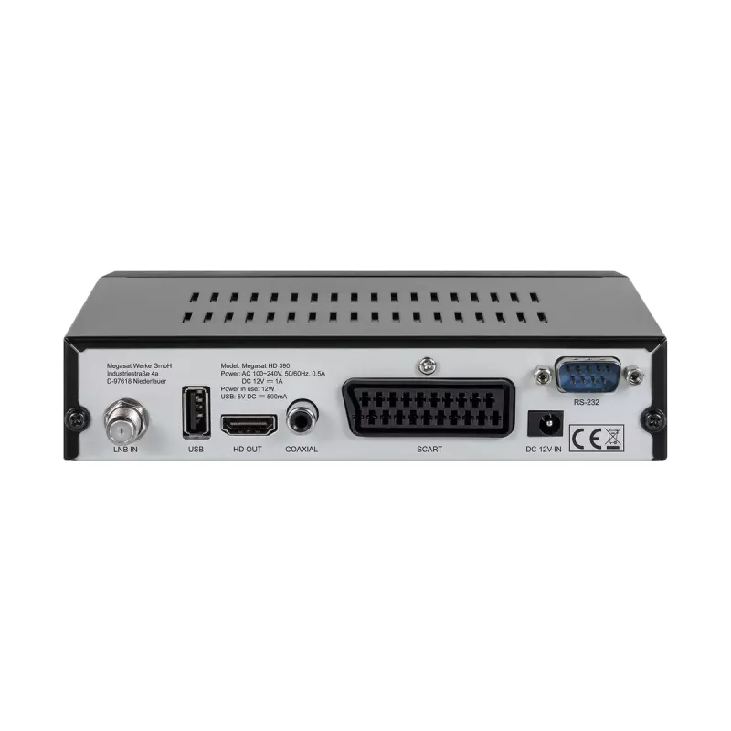 Ricevitore Megasat HD 390 via cavo Full HD nero