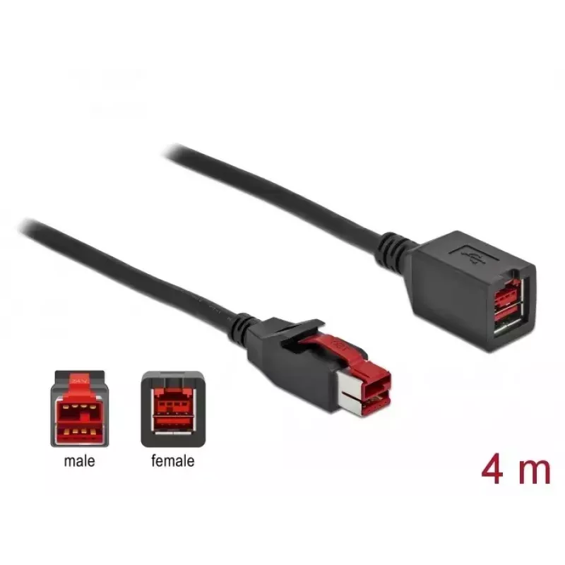 Prolunga USB attiva DeLOCK 85988 24 V 4 m nero