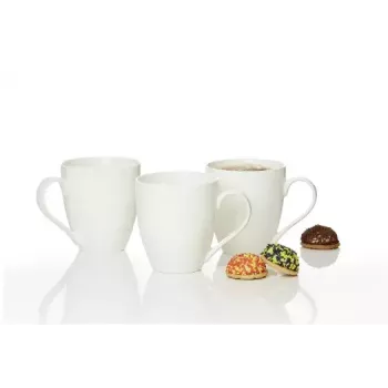 Ritzenhoff & Breker Gusto Jumbo tazza da caffè, 0,6L, porcellana bianca, lavabile in lavastoviglie, 110mm - confezione da 6 (088762)