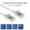 ACT grigio 0,5 metri LSZH U/FTP CAT6A patch cable slimline per data center senza linguette con connettori RJ45