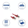 ACT rosso 0,5 metri LSZH U/FTP CAT6A patch cable slimline snagless per data center con connettori RJ45
