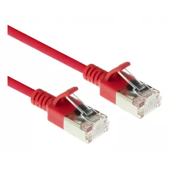 ACT rosso 2 m LSZH U/FTP CAT6A patch cable slimline per data center con connettori RJ45