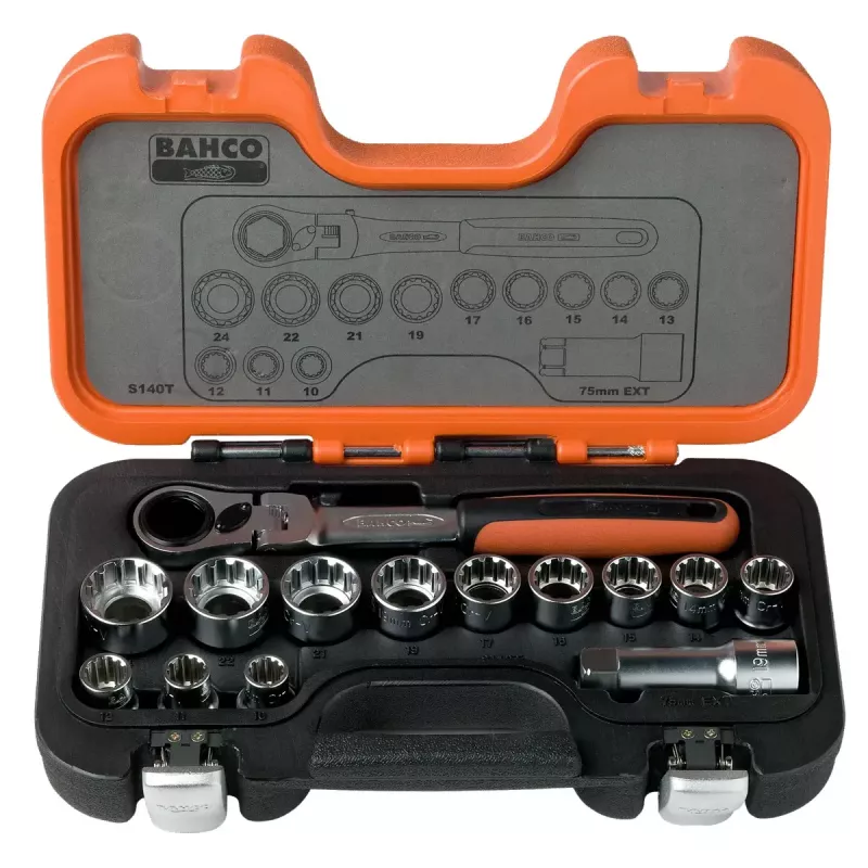 Bahco S140T set di bussole, 14 pz.