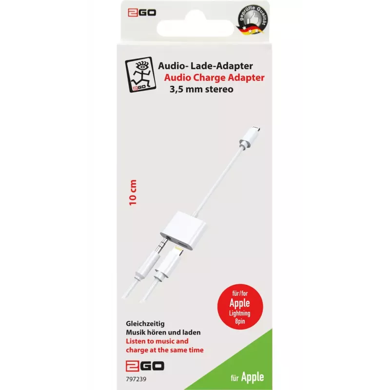 Cavo Lightning 2GO 797239 0,1 m bianco Lightning a Lightning + 3,5 mm
