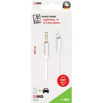 Cavo audio 2GO 797218 1 m 3,5 mm Lightning bianco