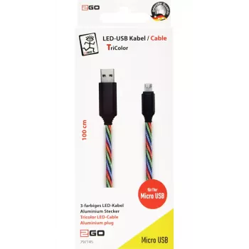 Cavo USB 2GO 797145 1 m USB B Micro-USB B multicolore