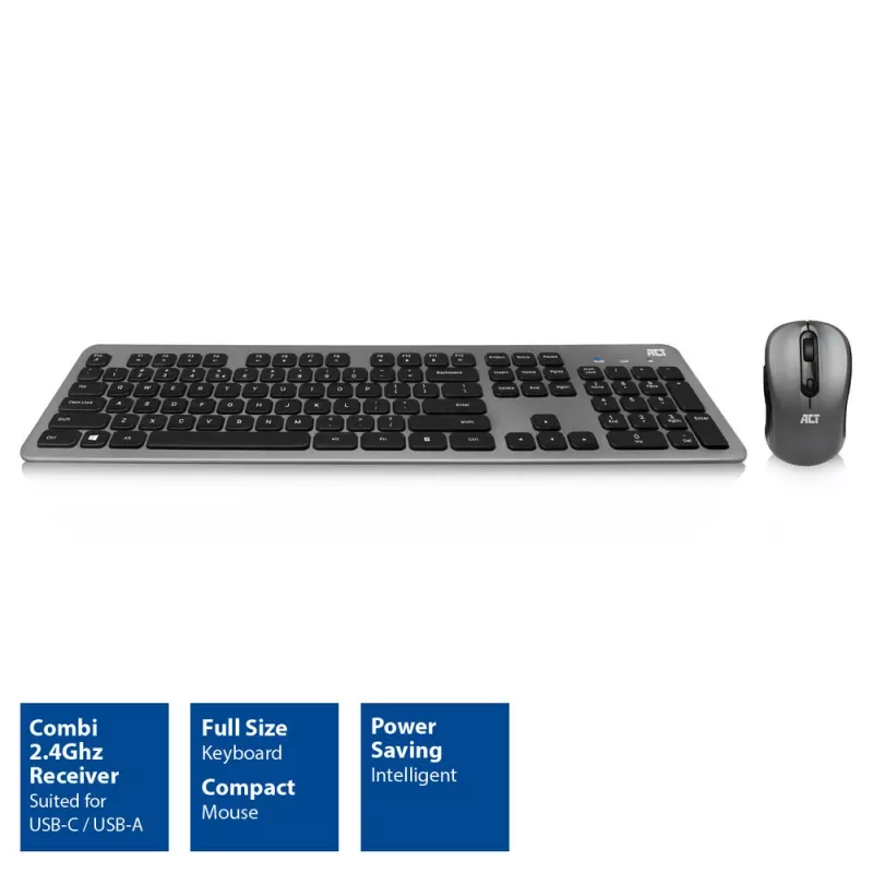 ACT AC5710 tastiera wireless, RF, QWERTY UK International, nera