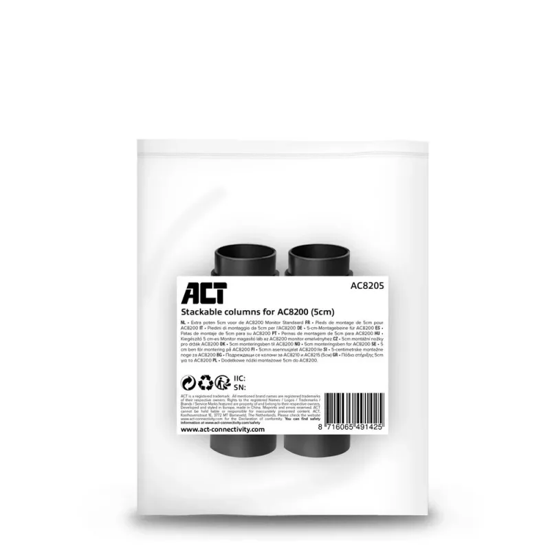 Piedini ACT AC8200 nero 65mm montaggio a tavolo