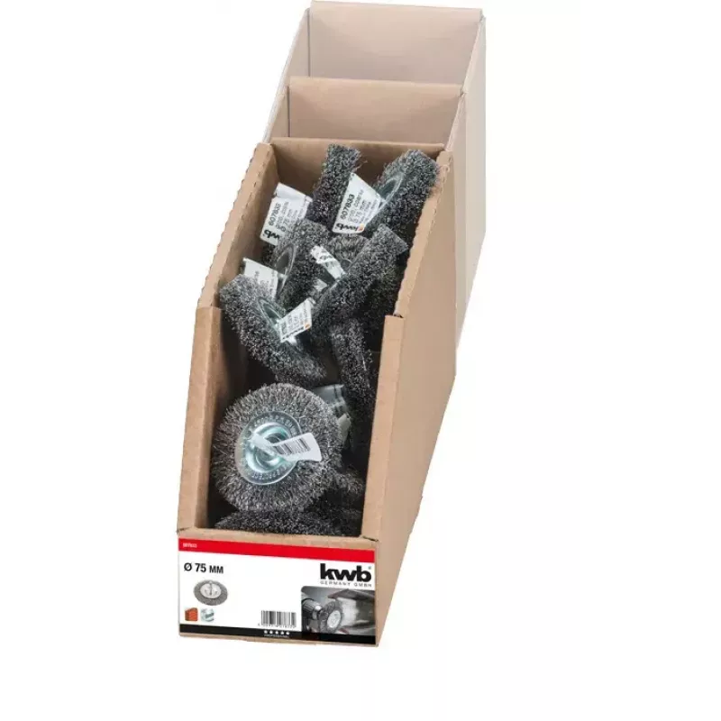 KWB 607833 spazzola a disco, doppio spessore, filo d'acciaio HSS ondulato, per trapani e avvitatori a batteria