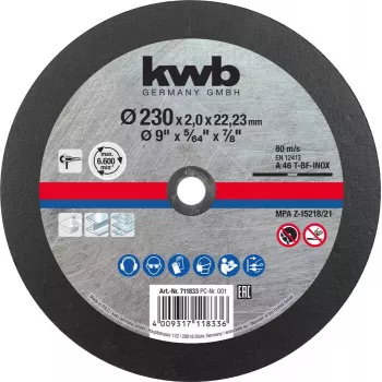 Disco da taglio KWB 711833 per tubo, lamiera, acciaio inox