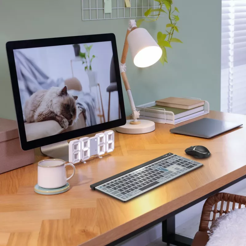Hama WKM-750 set tastiera e mouse wireless multi-dispositivo, LED, QWERTZ, nero