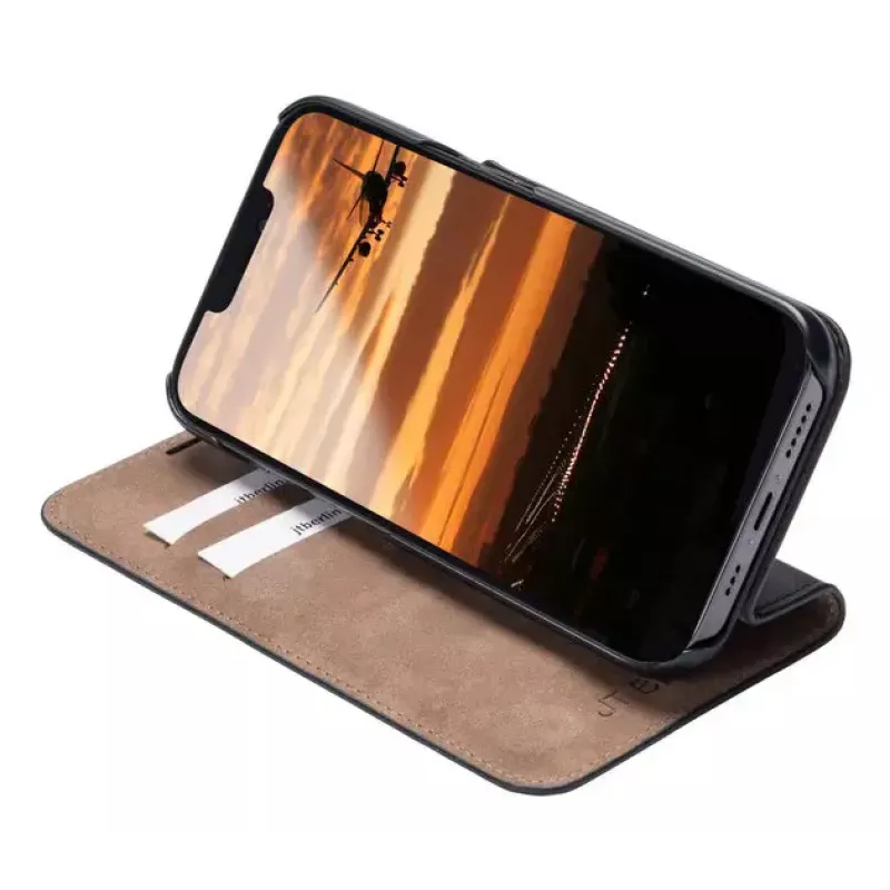 Custodia portafoglio JT BERLIN 11106 per iPhone 16E 15,4 cm nero